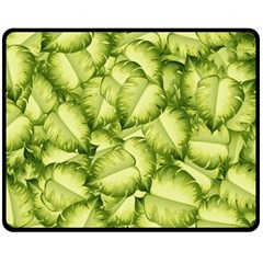 Seamless-pattern-with-green-leaves Two Sides Fleece Blanket (medium) by Amaryn4rt