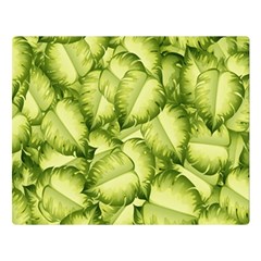 Seamless-pattern-with-green-leaves Two Sides Premium Plush Fleece Blanket (large) by Amaryn4rt