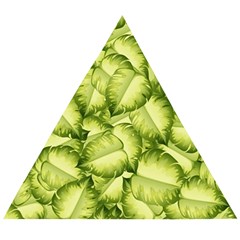 Seamless-pattern-with-green-leaves Wooden Puzzle Triangle by Amaryn4rt