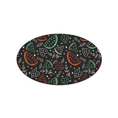 Seamless-vector-pattern-with-watermelons-mint -- Sticker (oval)