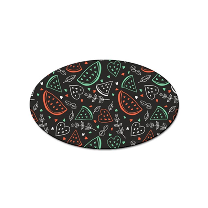 Seamless-vector-pattern-with-watermelons-mint -- Sticker Oval (10 pack)