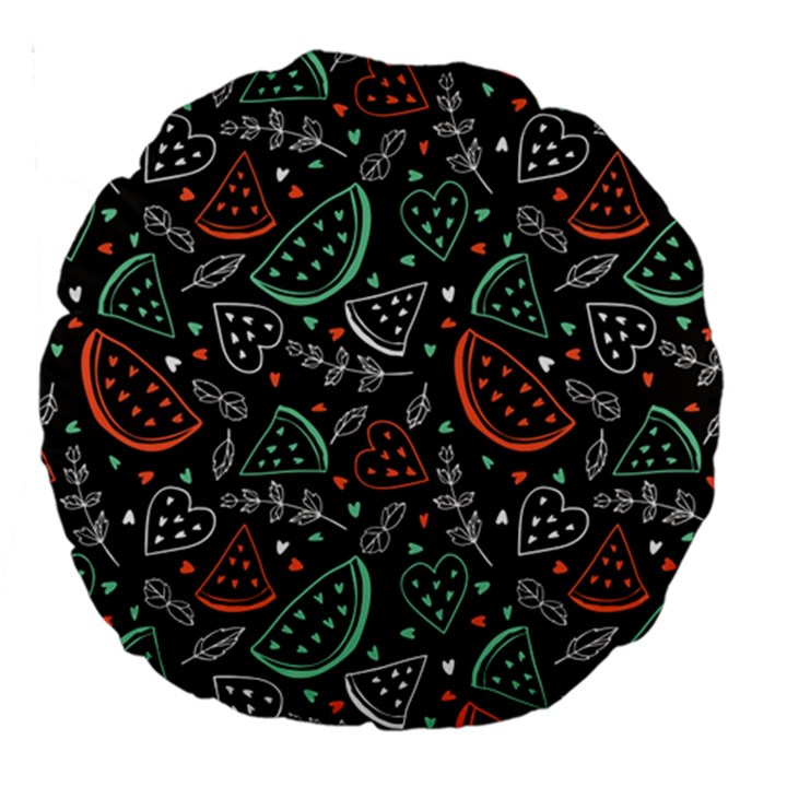 Seamless-vector-pattern-with-watermelons-mint -- Large 18  Premium Round Cushions