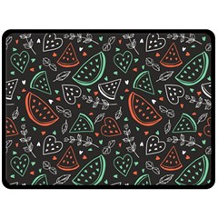 Seamless-vector-pattern-with-watermelons-mint -- Two Sides Fleece Blanket (large) by Amaryn4rt