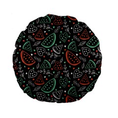 Seamless-vector-pattern-with-watermelons-mint -- Standard 15  Premium Flano Round Cushions by Amaryn4rt