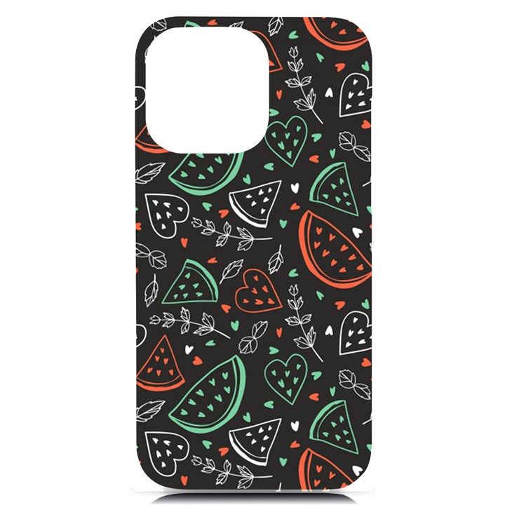 Seamless-vector-pattern-with-watermelons-mint -- iPhone 14 Pro Max Black UV Print Case