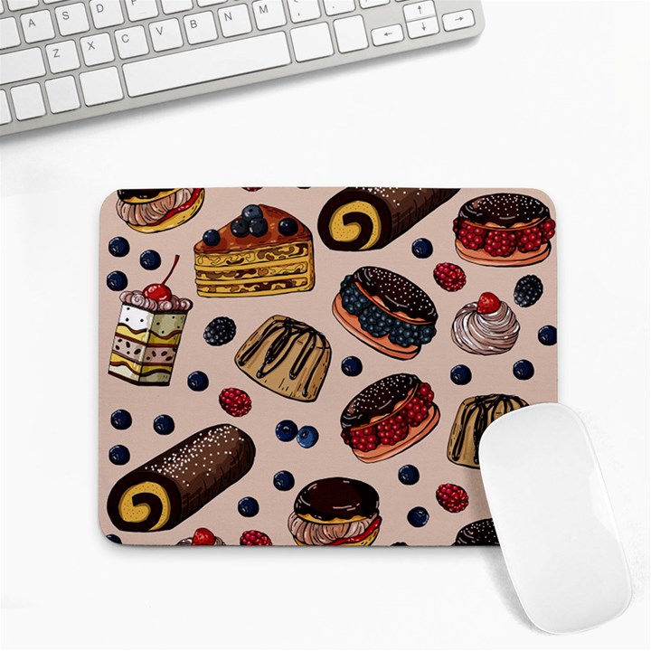 Seamless-pattern-with-sweet-cakes-berries Small Mousepad