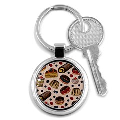 Seamless-pattern-with-sweet-cakes-berries Key Chain (round) by Amaryn4rt