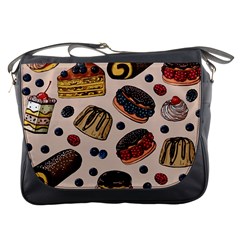 Seamless-pattern-with-sweet-cakes-berries Messenger Bag by Amaryn4rt