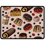 Seamless-pattern-with-sweet-cakes-berries Two Sides Fleece Blanket (Large) 80 x60  Blanket Front