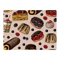 Seamless-pattern-with-sweet-cakes-berries Two Sides Premium Plush Fleece Blanket (mini) by Amaryn4rt