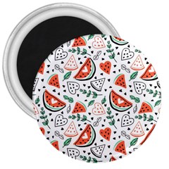 Seamless-vector-pattern-with-watermelons-mint 3  Magnets by Amaryn4rt