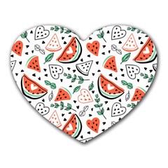 Seamless-vector-pattern-with-watermelons-mint Heart Mousepad