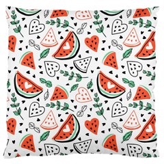 Seamless-vector-pattern-with-watermelons-mint Large Cushion Case (one Side) by Amaryn4rt