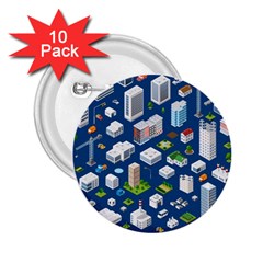 Isometric-seamless-pattern-megapolis 2 25  Buttons (10 Pack) 