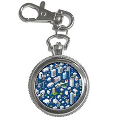 Isometric-seamless-pattern-megapolis Key Chain Watches by Amaryn4rt