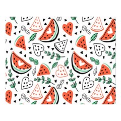 Seamless-vector-pattern-with-watermelons-mint Premium Plush Fleece Blanket (large) by Amaryn4rt