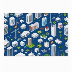 Isometric-seamless-pattern-megapolis Postcards 5  X 7  (pkg Of 10) by Amaryn4rt