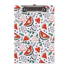 Seamless-vector-pattern-with-watermelons-mint A5 Acrylic Clipboard by Amaryn4rt