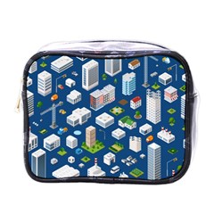 Isometric-seamless-pattern-megapolis Mini Toiletries Bag (one Side) by Amaryn4rt