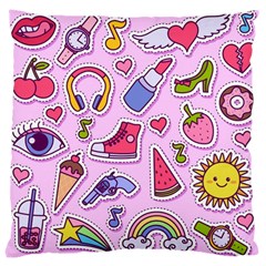 Fashion-patch-set Large Cushion Case (one Side) by Amaryn4rt