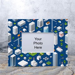 Isometric-seamless-pattern-megapolis White Tabletop Photo Frame 4 x6  by Amaryn4rt