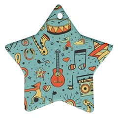 Seamless-pattern-musical-instruments-notes-headphones-player Ornament (star)