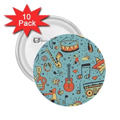 Seamless-pattern-musical-instruments-notes-headphones-player 2 25  Buttons (10 Pack) 