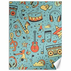 Seamless-pattern-musical-instruments-notes-headphones-player Canvas 12  X 16  by Amaryn4rt