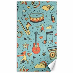 Seamless-pattern-musical-instruments-notes-headphones-player Canvas 40  X 72 