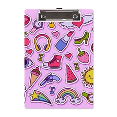 Fashion-patch-set A5 Acrylic Clipboard by Amaryn4rt