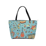 Seamless-pattern-musical-instruments-notes-headphones-player Classic Shoulder Handbag Front