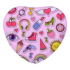 Fashion-patch-set Heart Glass Fridge Magnet (4 Pack) by Amaryn4rt