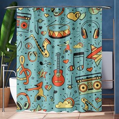 Seamless-pattern-musical-instruments-notes-headphones-player Shower Curtain 60  X 72  (medium)  by Amaryn4rt