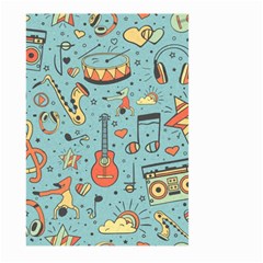 Seamless-pattern-musical-instruments-notes-headphones-player Large Garden Flag (two Sides) by Amaryn4rt