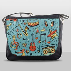 Seamless-pattern-musical-instruments-notes-headphones-player Messenger Bag by Amaryn4rt