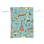 Seamless-pattern-musical-instruments-notes-headphones-player Lightweight Drawstring Pouch (S) Front