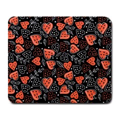 Seamless-vector-pattern-with-watermelons-hearts-mint Large Mousepad by Amaryn4rt