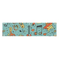 Seamless-pattern-musical-instruments-notes-headphones-player Banner And Sign 4  X 1  by Amaryn4rt