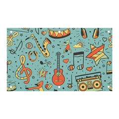 Seamless-pattern-musical-instruments-notes-headphones-player Banner And Sign 5  X 3  by Amaryn4rt