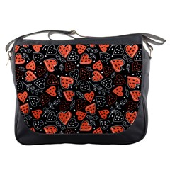 Seamless-vector-pattern-with-watermelons-hearts-mint Messenger Bag by Amaryn4rt