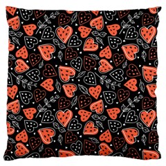 Seamless-vector-pattern-with-watermelons-hearts-mint Large Cushion Case (one Side) by Amaryn4rt