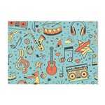 Seamless-pattern-musical-instruments-notes-headphones-player Crystal Sticker (A4) Front