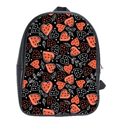 Seamless-vector-pattern-with-watermelons-hearts-mint School Bag (xl) by Amaryn4rt