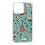 Seamless-pattern-musical-instruments-notes-headphones-player iPhone 14 Pro Max TPU UV Print Case Front