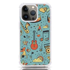 Seamless-pattern-musical-instruments-notes-headphones-player Iphone 13 Pro Tpu Uv Print Case by Amaryn4rt