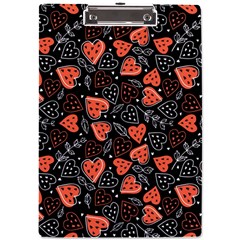 Seamless-vector-pattern-with-watermelons-hearts-mint A4 Acrylic Clipboard by Amaryn4rt