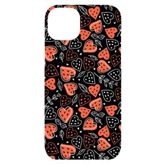 Seamless-vector-pattern-with-watermelons-hearts-mint Iphone 14 Plus Black Uv Print Case by Amaryn4rt