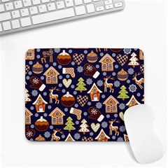 Winter-seamless-patterns-with-gingerbread-cookies-holiday-background Small Mousepad by Amaryn4rt