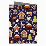 Winter-seamless-patterns-with-gingerbread-cookies-holiday-background Greeting Cards (Pkg of 8) Right