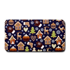 Winter-seamless-patterns-with-gingerbread-cookies-holiday-background Medium Bar Mat by Amaryn4rt